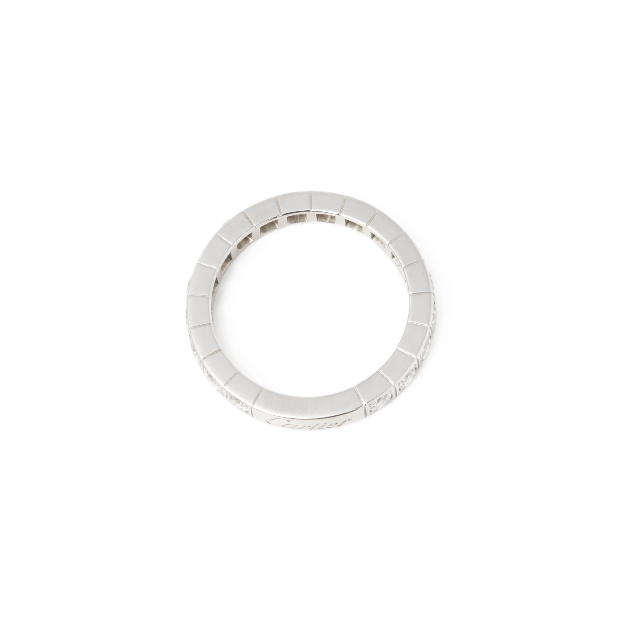 Cartier 18 Karat White Gold Round Cut Diamond Lanieres Band Ring 2