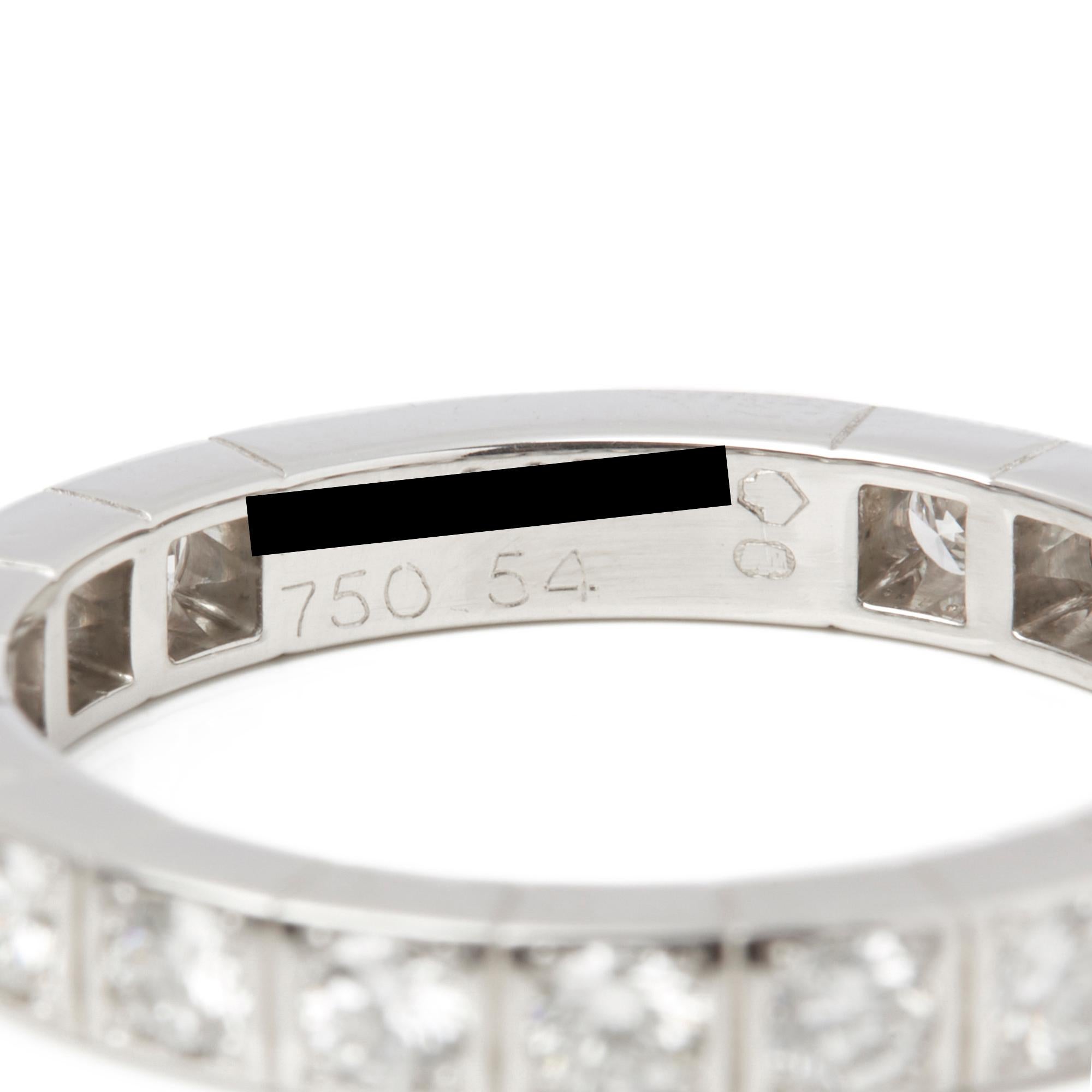 Cartier 18 Karat White Gold Round Cut Diamond Lanieres Band Ring 3