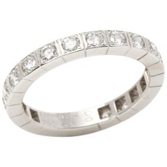 Cartier 18 Karat White Gold Round Cut Diamond Lanieres Band Ring