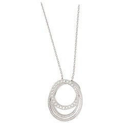 Cartier 18 Karat Weißgold Rundschliff Diamant-Anhänger Etincelle Halskette