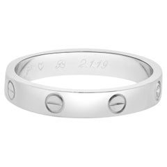 Cartier 18 Karat White Gold Single Diamond Love Band