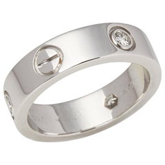 Cartier 18 Karat White Gold Three-Diamond Love Ring