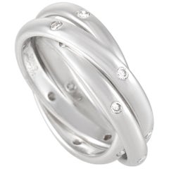 Cartier 18 Karat White Gold Trinity Diamond Band Ring