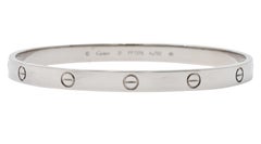 Cartier 18 Karat White Gold Unisex Love Bangle Bracelet