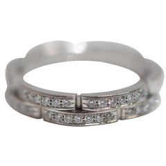 Used Cartier 18 Karat White Gold with Diamonds Maillon Panthere Gents Ring