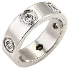 Cartier 18 Karat White Gold with Six Diamonds 0.6 Carat Love Ring