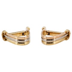 Cartier 18 Karat White, Yellow and Rose Gold Triangle Cufflinks