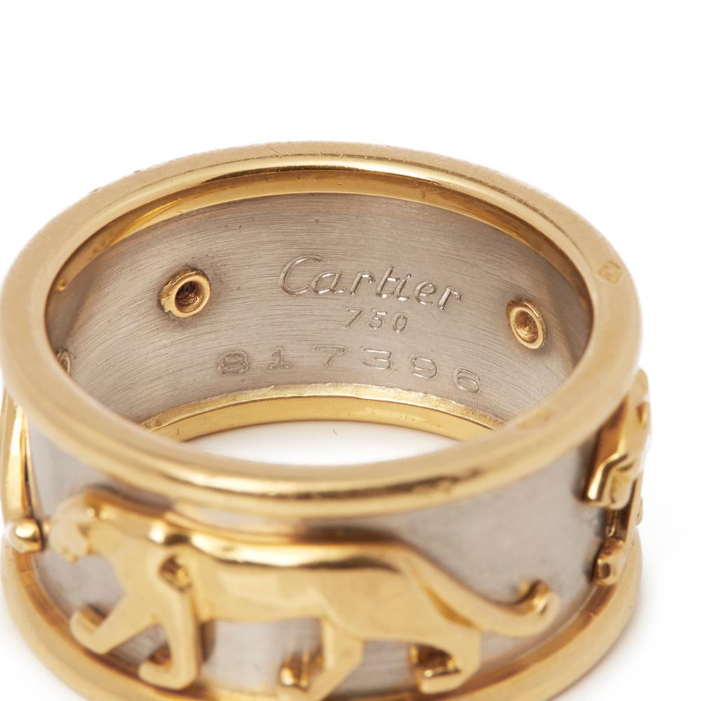 Cartier 18 Karat Yellow & 18 Karat White Gold Men's Panthère Ring In Excellent Condition In Bishop's Stortford, Hertfordshire