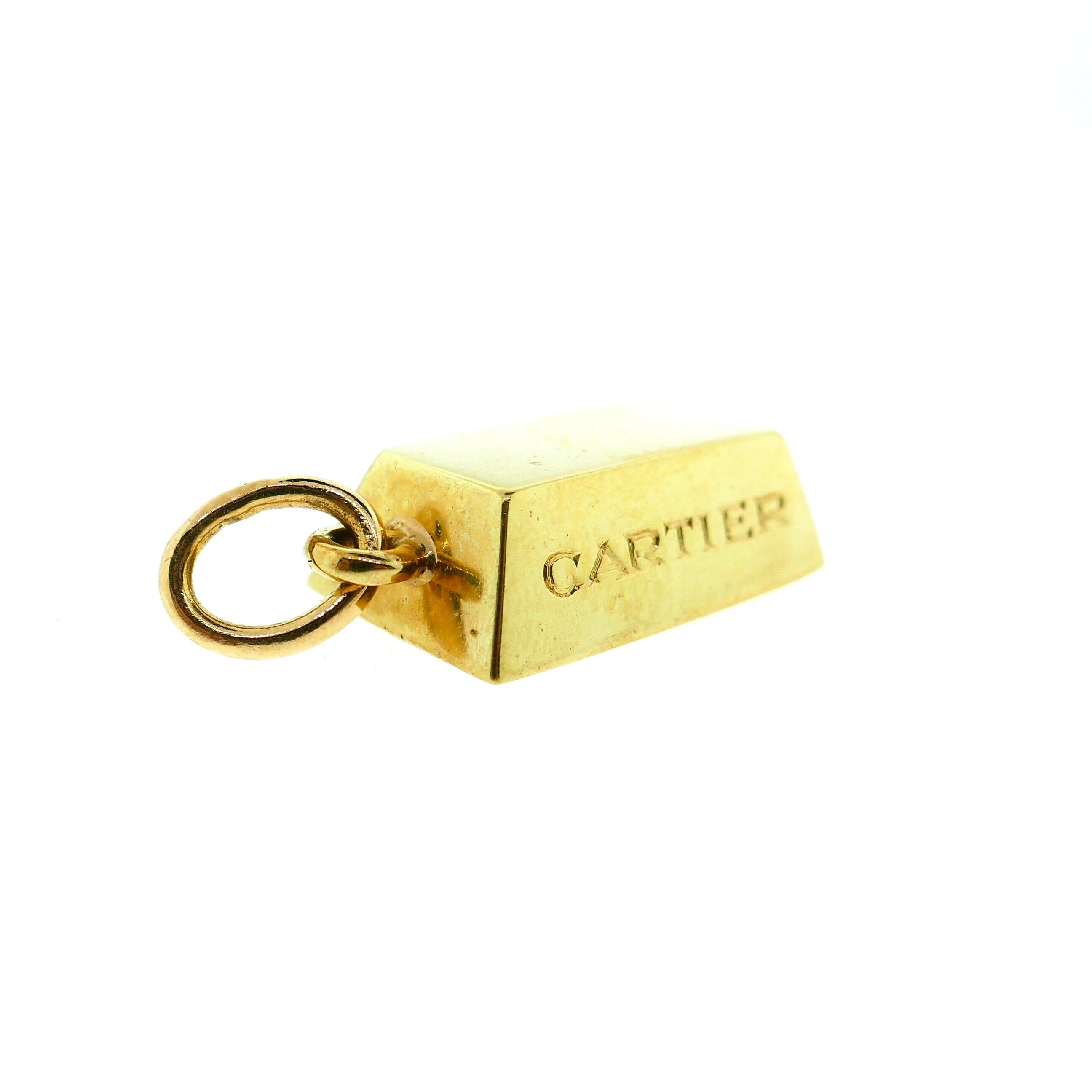 cartier gold ingot pendant