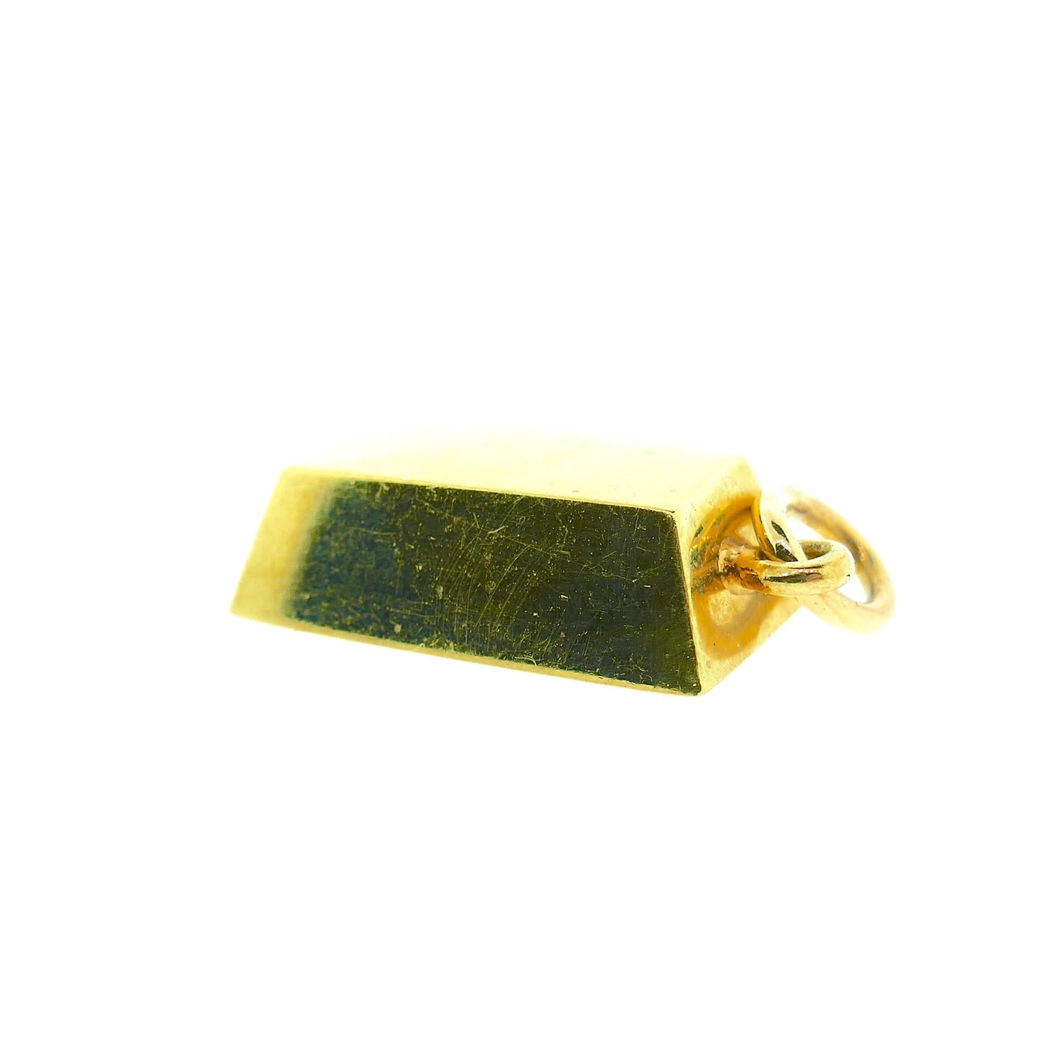 Cartier 18 Karat Yellow Gold 1/2 Oz Ingot Pendant or Charm 2