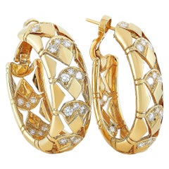 Cartier 18 Karat Yellow Gold 1.50 Carat Diamond Earrings