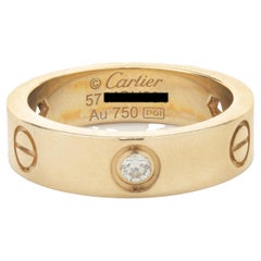 Cartier 18 Karat Yellow Gold 3 Diamond Love Ring