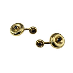 Cartier Manschettenknöpfe aus 18 Karat Gelbgold und Cabochon-Saphir #21242