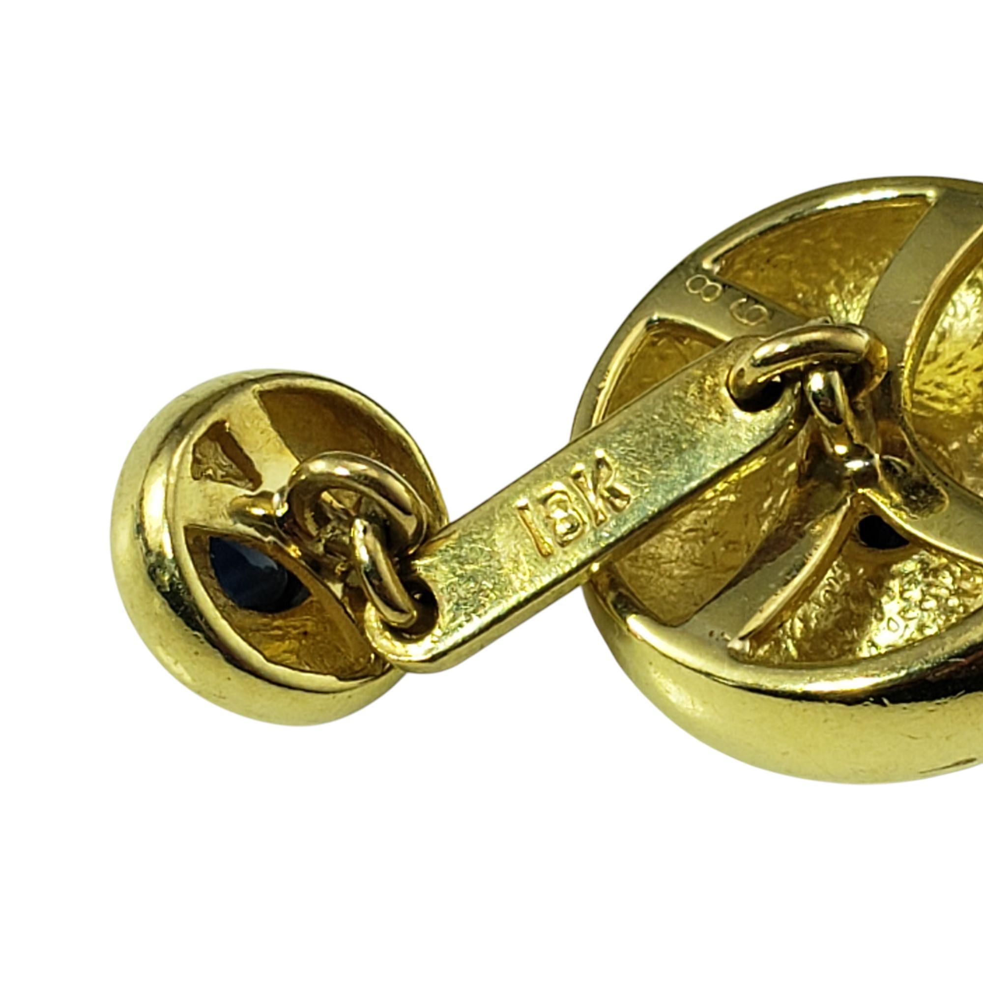 Cartier Manschettenknöpfe aus 18 Karat Gelbgold und Cabochon-Saphir #21242 im Zustand „Gut“ im Angebot in Washington Depot, CT