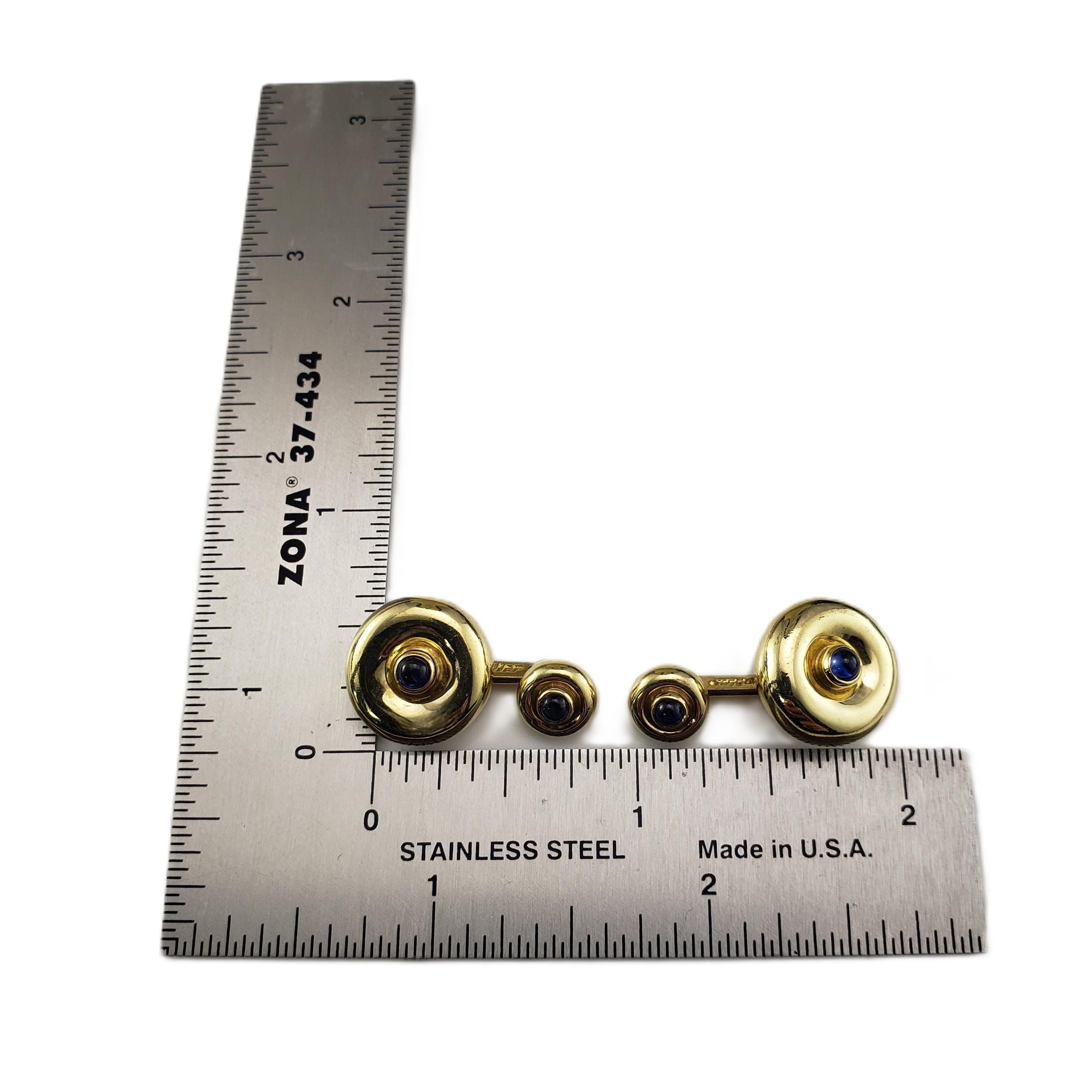 Cartier Manschettenknöpfe aus 18 Karat Gelbgold und Cabochon-Saphir #21242 im Angebot 1