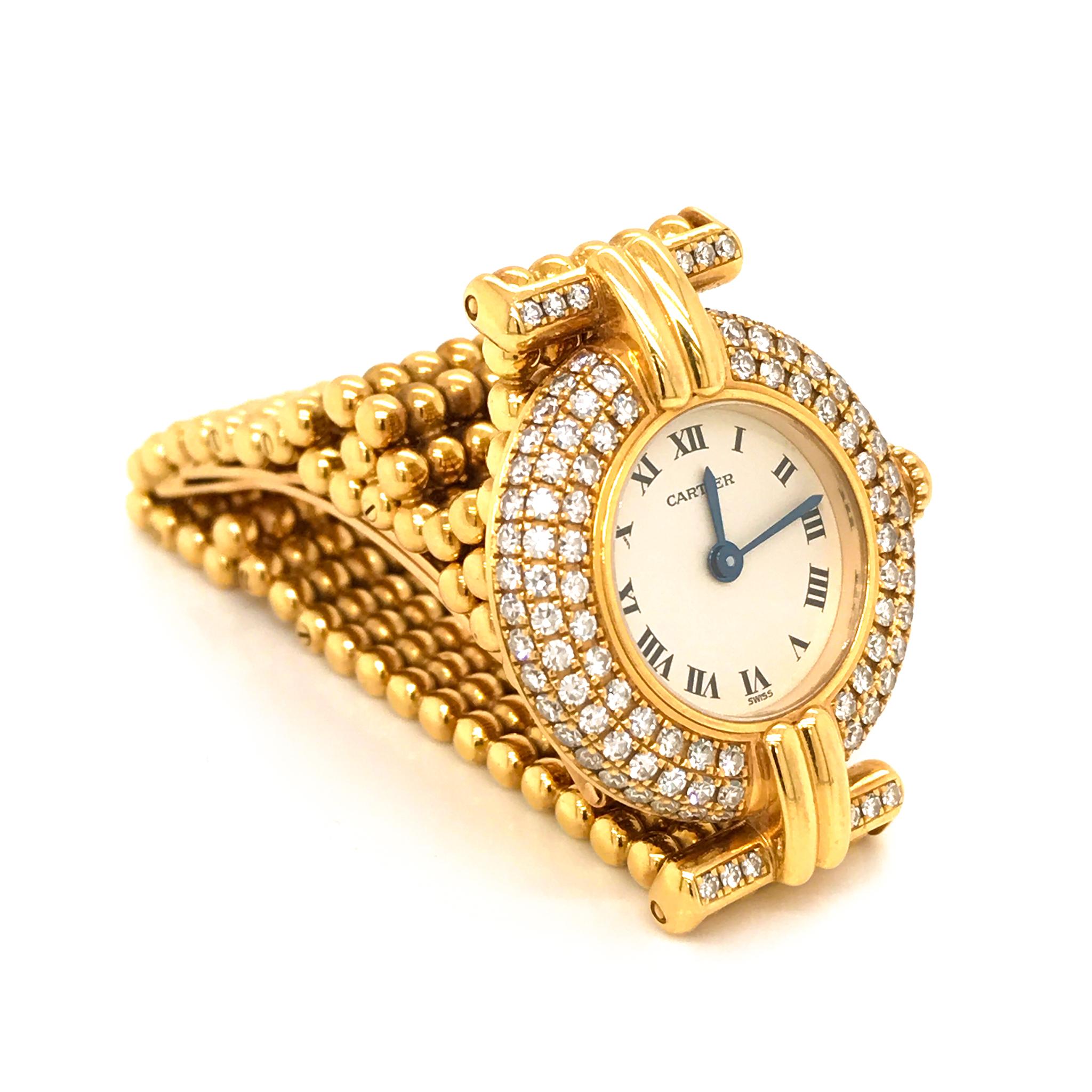 Cartier 18 Karat Yellow Gold and Diamond Colisee Women's Watch 1