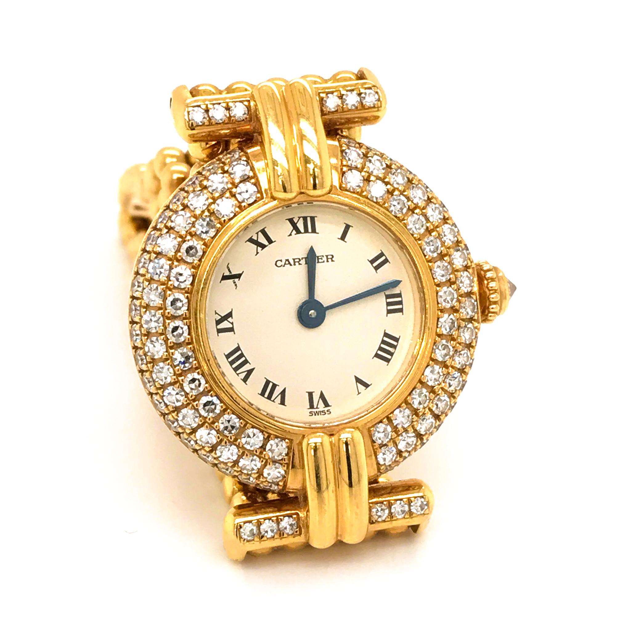 Cartier 18 Karat Yellow Gold and Diamond Colisee Women's Watch 2