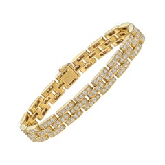 Cartier 18 Karat Yellow Gold and Diamond "Maillon Panthère" Bracelet