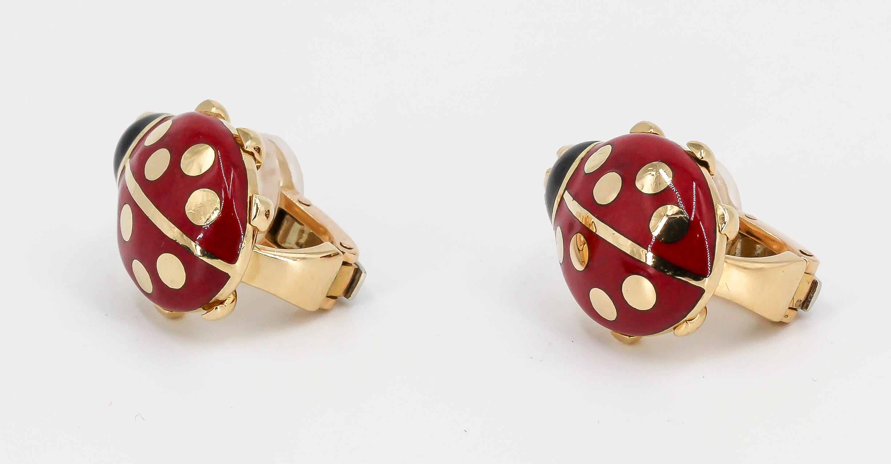 ladybug earrings gold