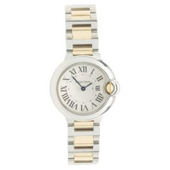 Cartier 18 Karat Yellow Gold and Stainless Steel Ballon Bleu 28