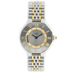 Cartier 18 Karat Yellow Gold and Stainless Steel Must 21