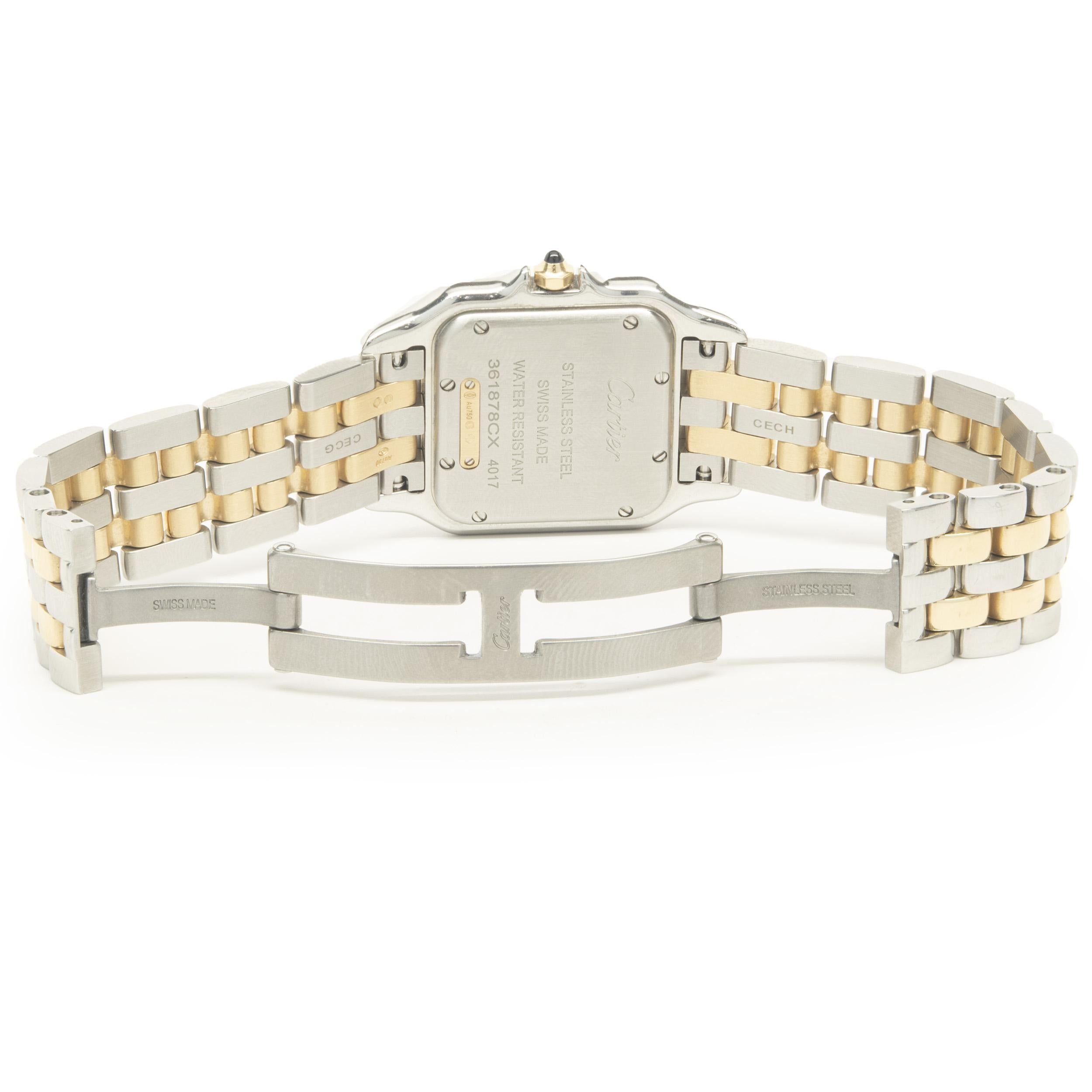 Women's or Men's Cartier 18 Karat Yellow Gold and Stainless Steel Panthere