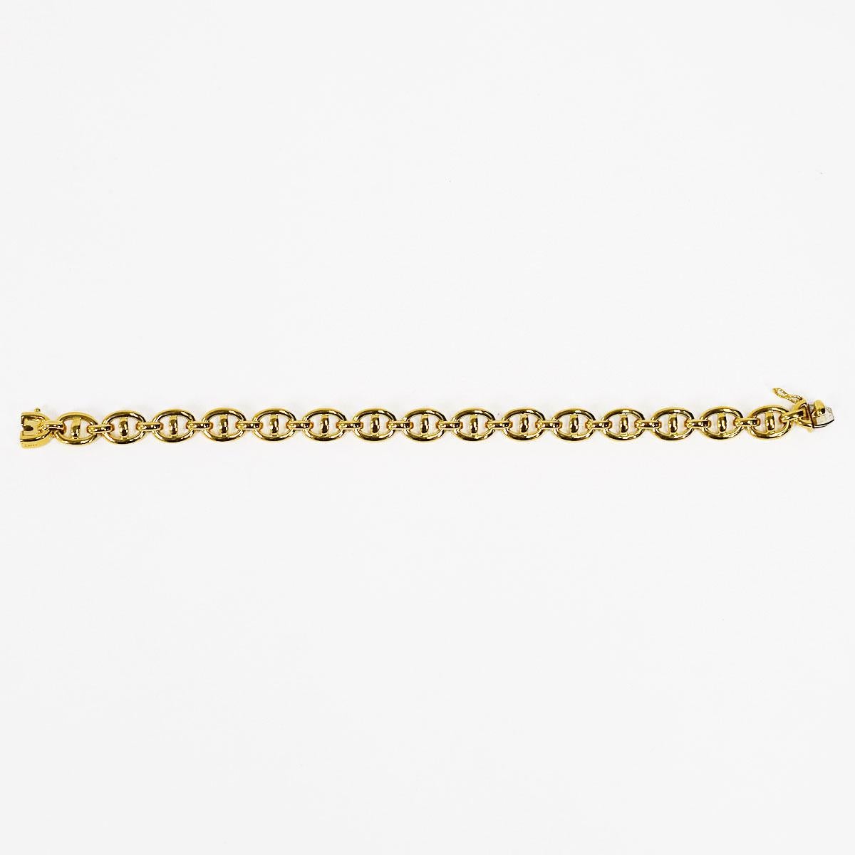 Brand:Cartier
Name:BAIGNOIRE MARINE Bracelet
Material:750 K18 YG yellow gold
Weight:38.0g（Approx)
Band length(inch):20cm / 7.87in（Approx)
Width(inch):8.68mm / 0.34in（Approx)
Comes with:Cartier box, case, Cartier repair certificate (Feb 2020)