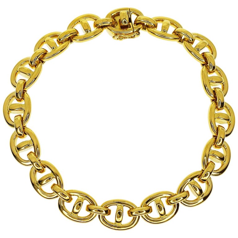 Cartier 18 Karat Yellow Gold Baignoire Marine Bracelet at 1stDibs