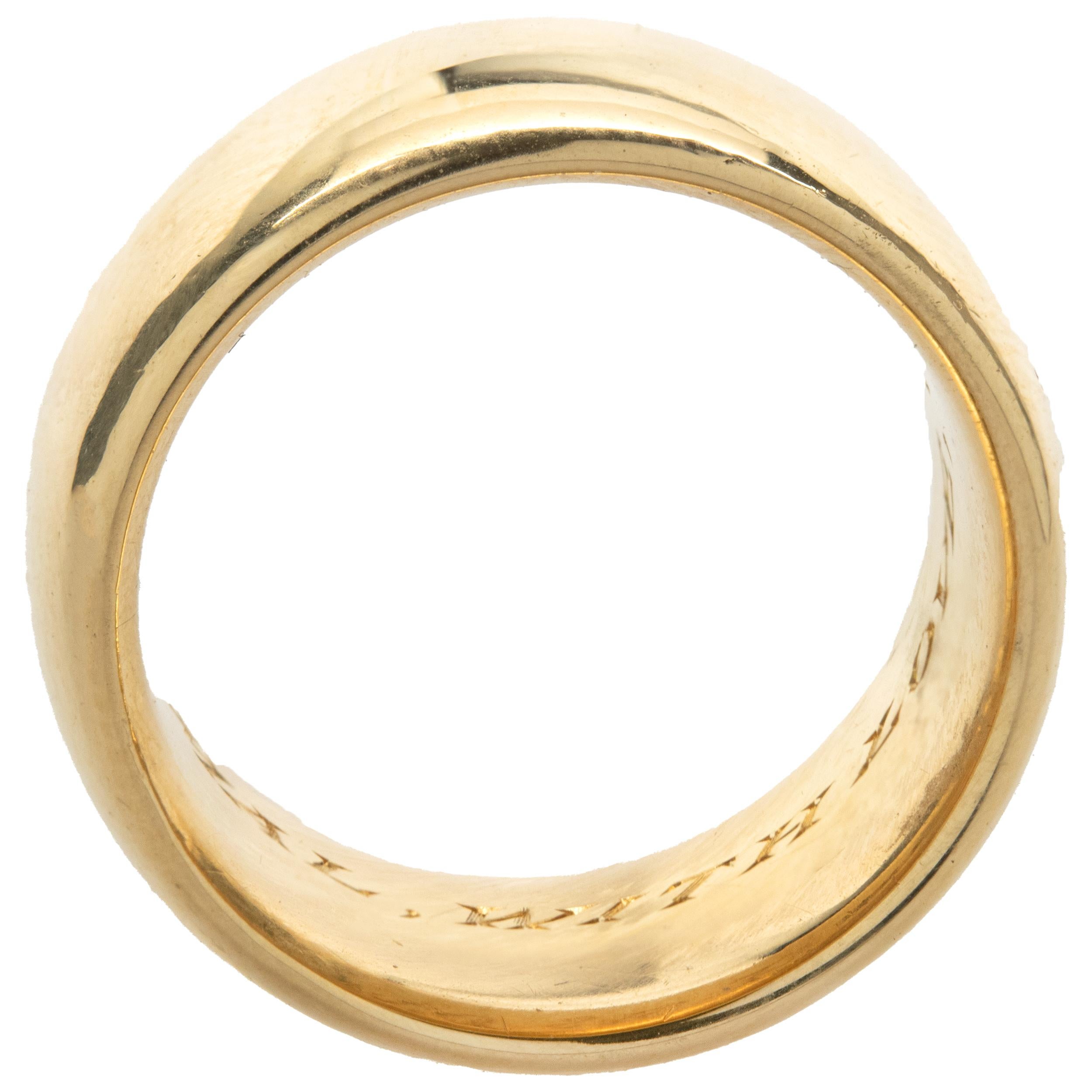 Cartier 18 Karat Yellow Gold 10MM Band

Designer: Cartier
Material: 18K yellow gold
Dimensions: ring measures 10MM wide
Size: 5.5 (complimentary sizing available)
Serial # 37XXX
Weight: 15.02g