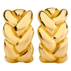 Cartier 18 Karat Yellow Gold Braided Clip-On Earrings