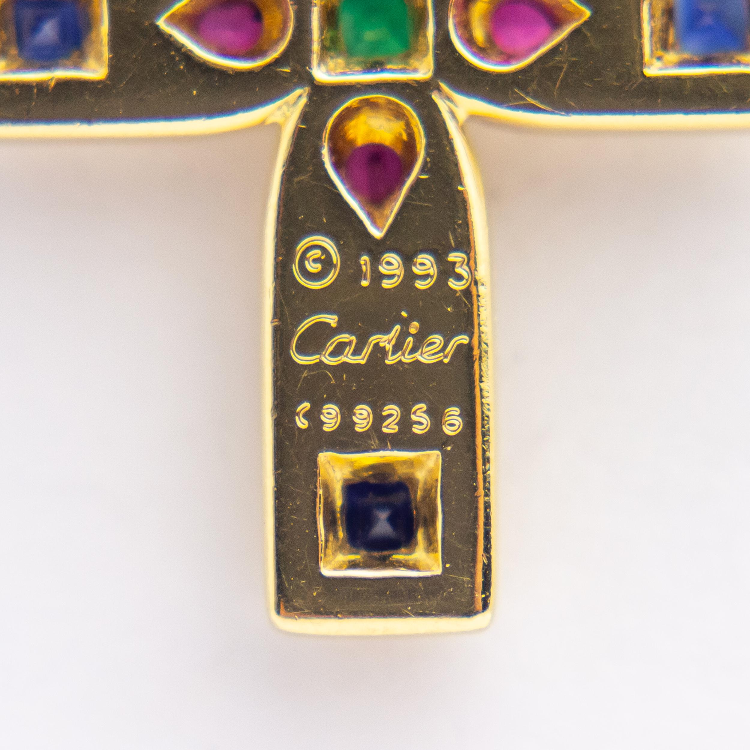 Cartier 18 Karat Yellow Gold Byzantine Cross In Good Condition In Brisbane City, QLD