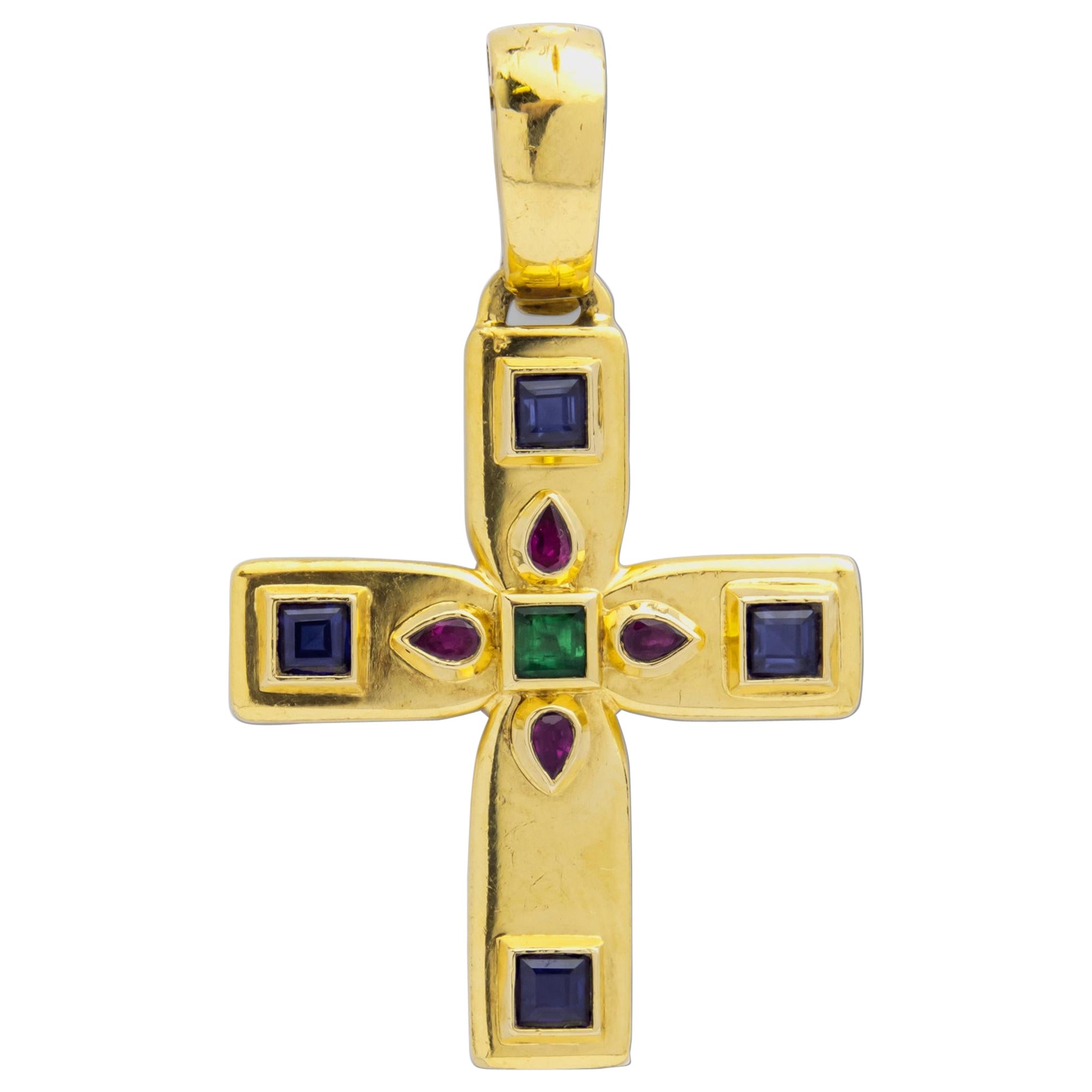 Cartier 18 Karat Yellow Gold Byzantine Cross