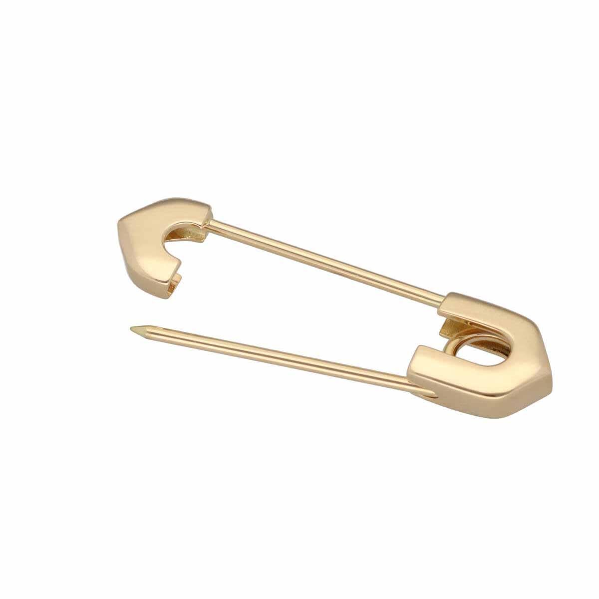 large gold safety pin brooch