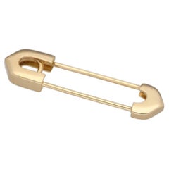 Cartier 18 Karat Yellow Gold C Entrelaces Motive Safety Pin Brooch Clip