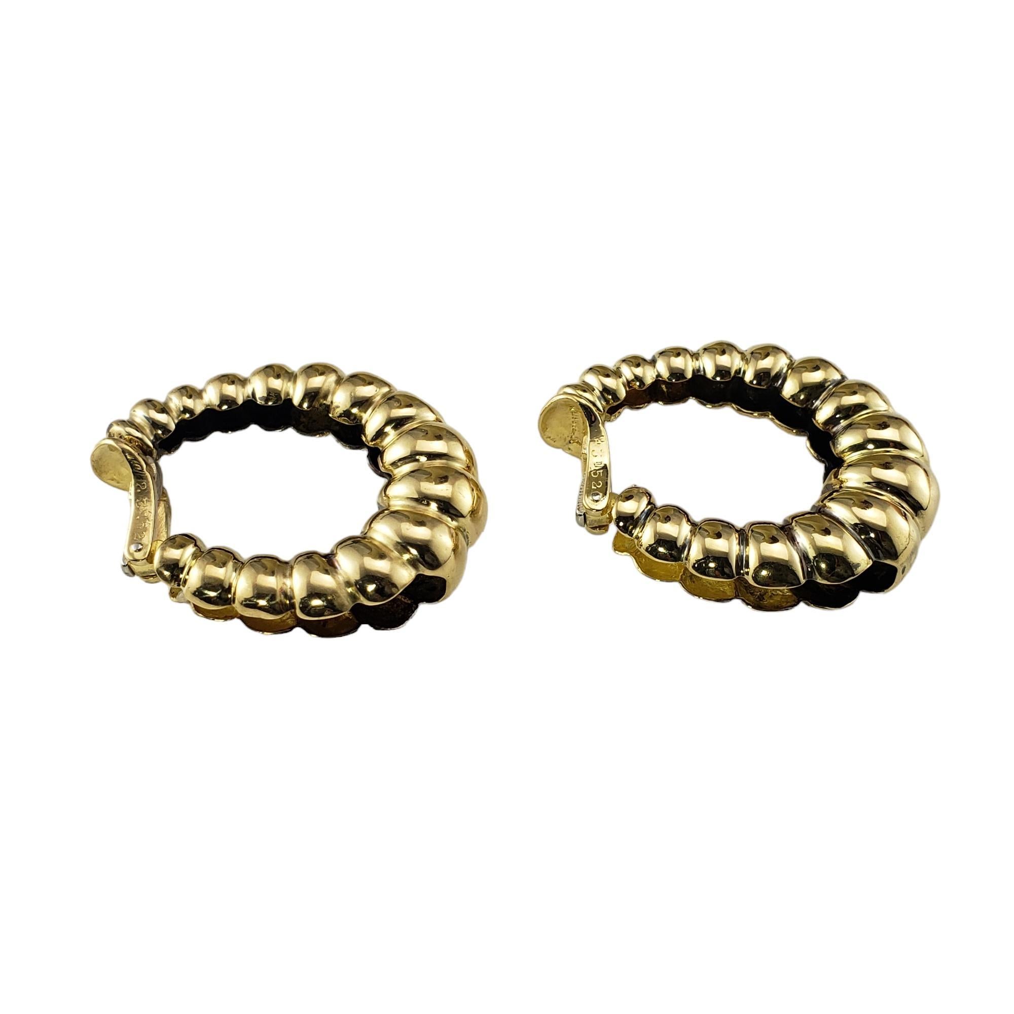 Women's Cartier 18 Karat Yellow Gold Clip On Hoop Earrings #17086 For Sale