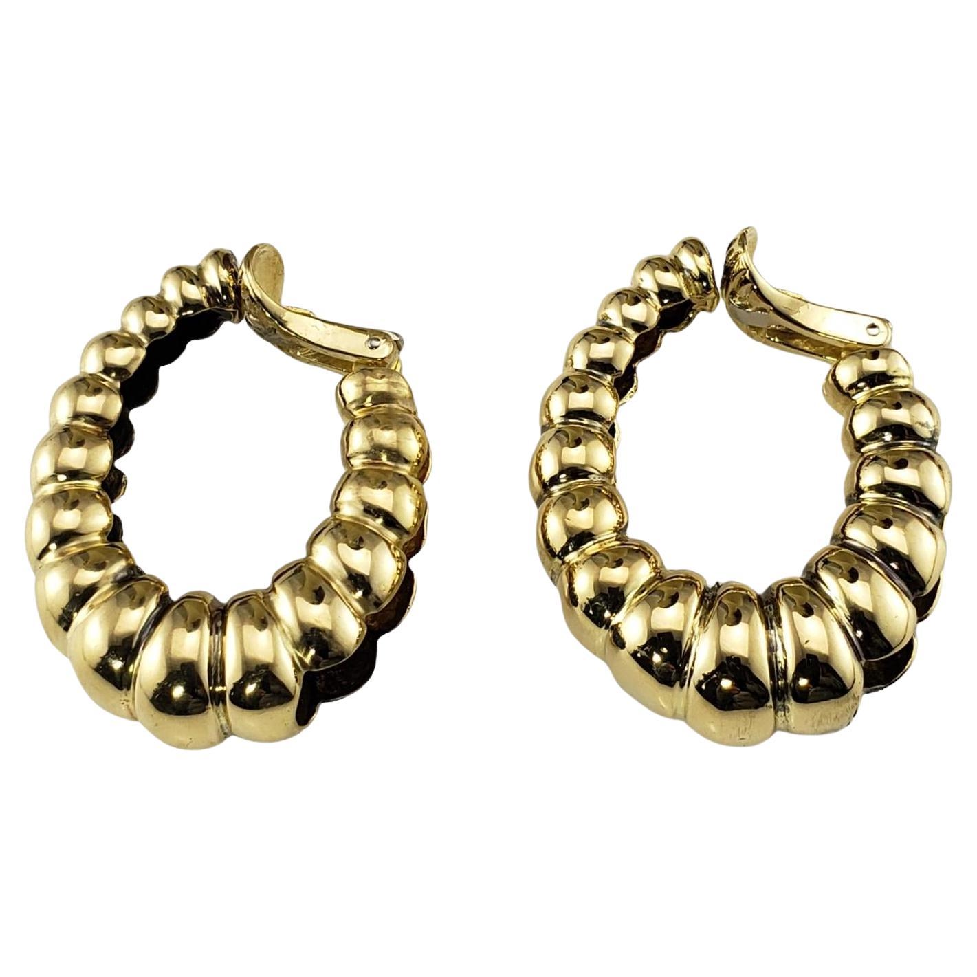 Cartier 18 Karat Yellow Gold Clip On Hoop Earrings #17086 For Sale