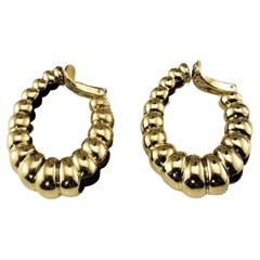 Cartier 18 Karat Yellow Gold Clip On Hoop Earrings #17086