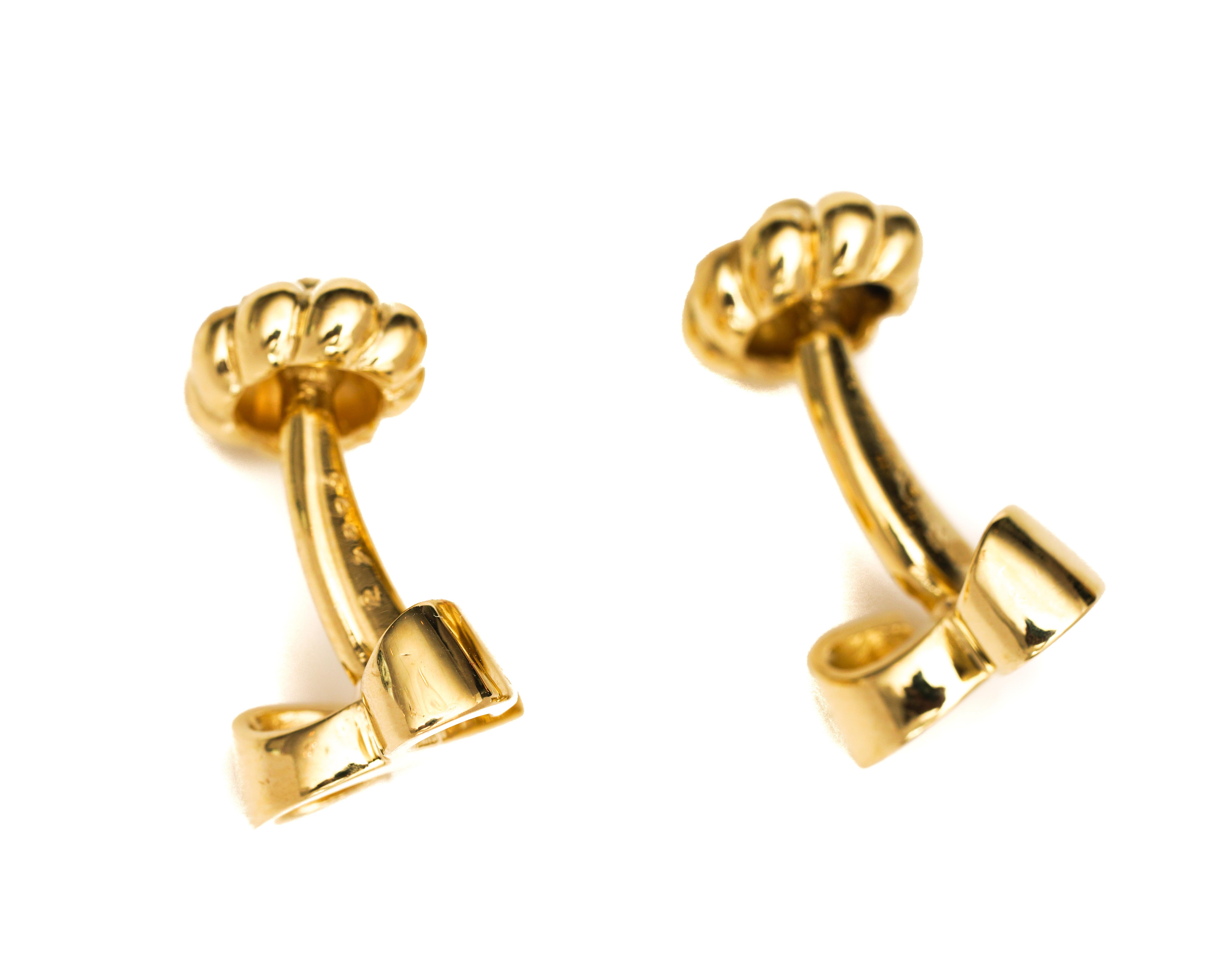 Modern Cartier 18 Karat Yellow Gold Cufflinks For Sale