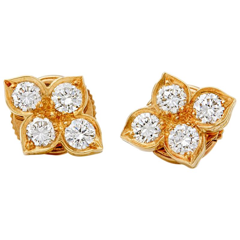 Cartier 18 Karat Yellow Gold Diamond Inde Mysterieuse Earrings