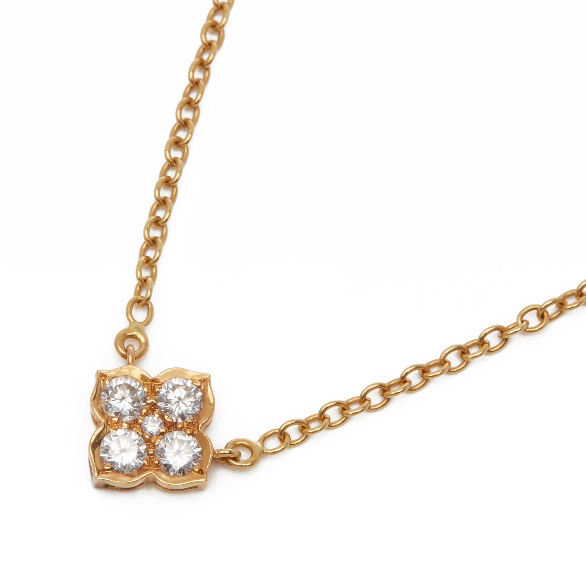 Round Cut Cartier 18 Karat Yellow Gold Diamond Inde Mystérieuse Pendant Necklace