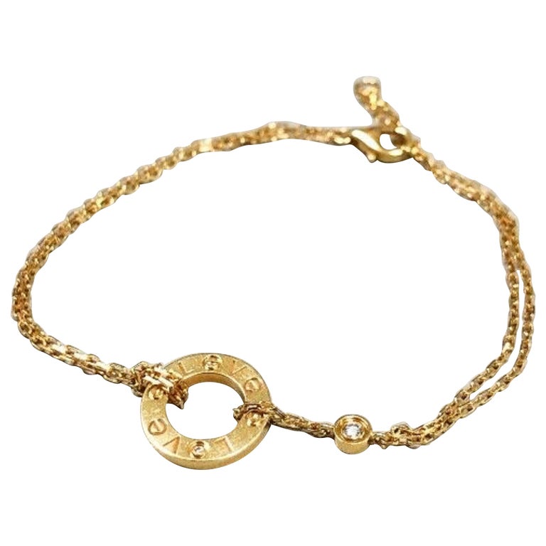 Cartier 18 Karat Yellow Gold Diamond "Love" Bracelet at 1stDibs