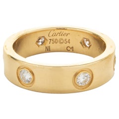 Cartier 18 Karat Yellow Gold Diamond Love Ring, 6 Diamonds