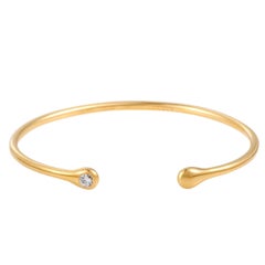 Cartier 18 Karat Yellow Gold Diamond Open Bangle Bracelet