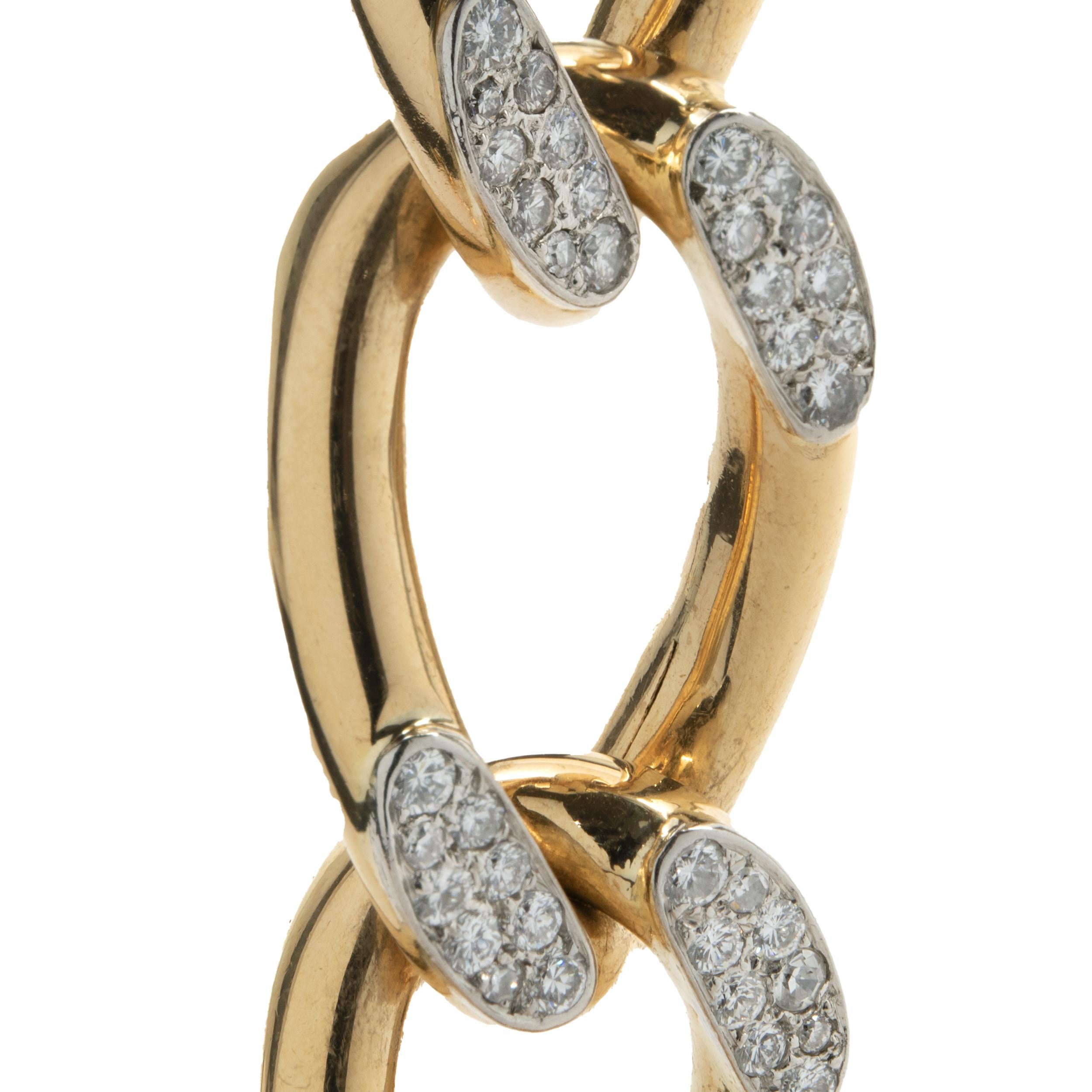 Cartier Ovales Gliederarmband aus 18 Karat Gelbgold mit Diamanten (Rundschliff)