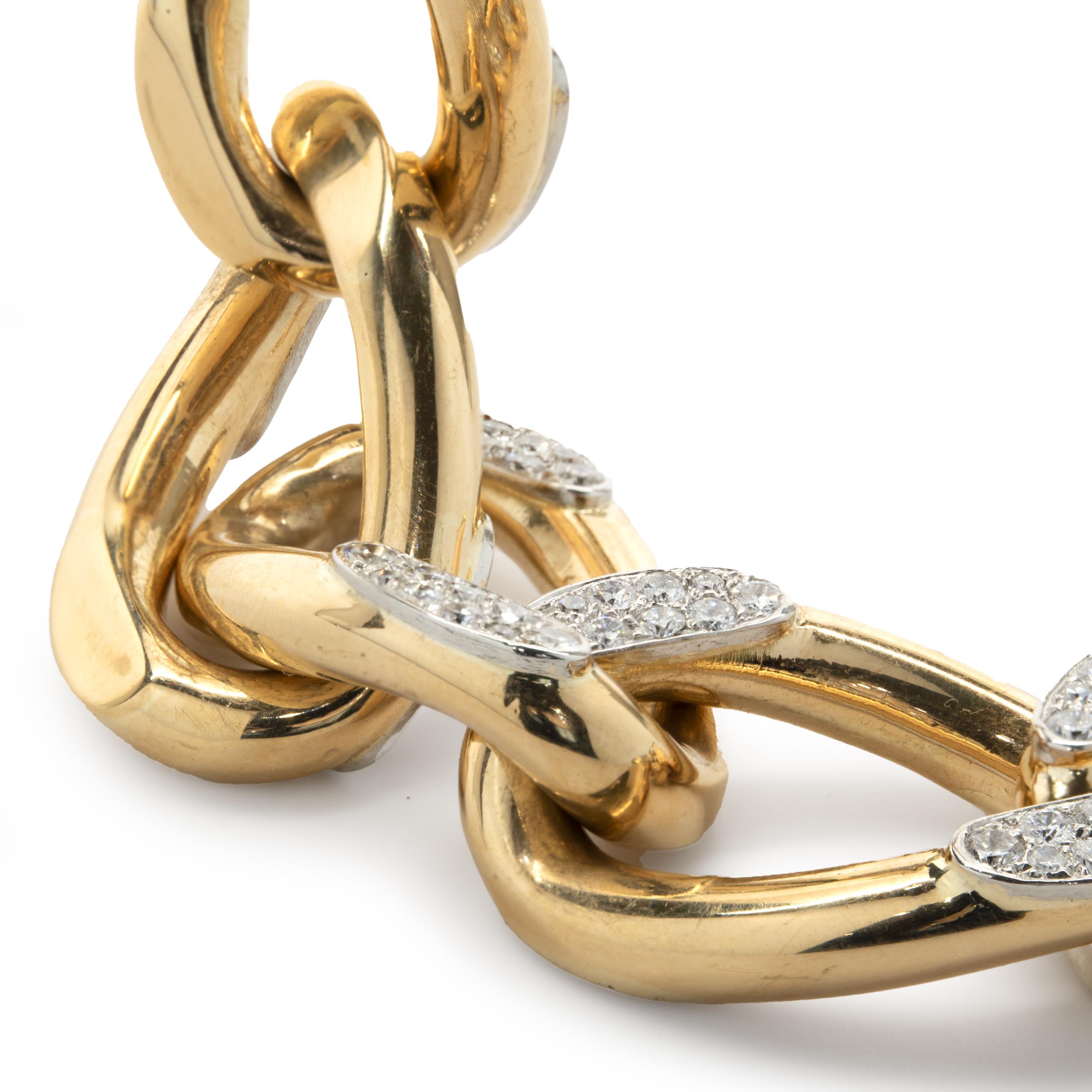 Cartier Ovales Gliederarmband aus 18 Karat Gelbgold mit Diamanten im Zustand „Hervorragend“ in Scottsdale, AZ