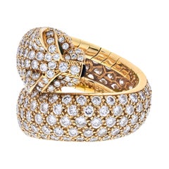 Cartier 18 Karat Yellow Gold Diamond Panther Wrap Lakarda Ring