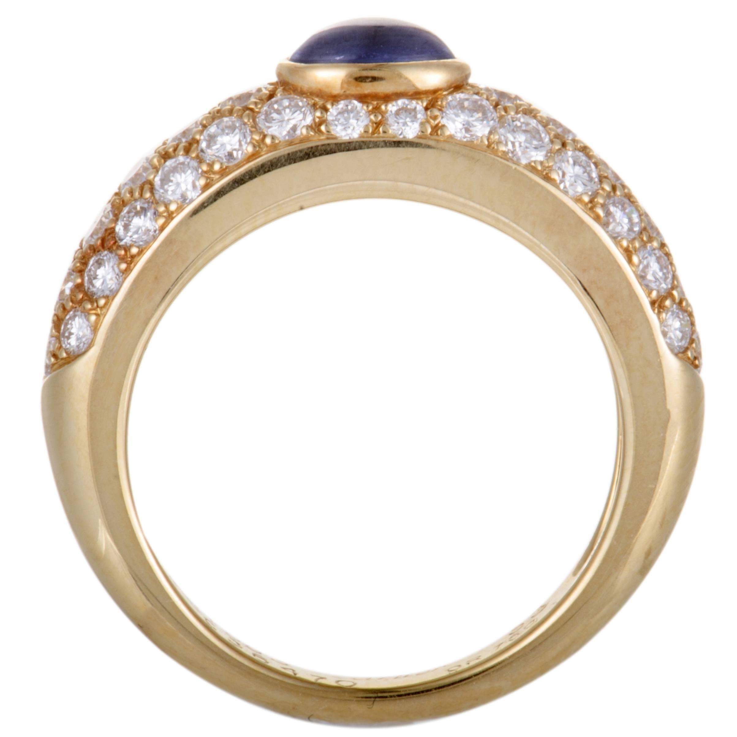 Offering a look of absolute class and refinement that the famous brand is renowned for, this splendid Cartier ring is a jewelry piece that will accentuate your attire in the most elegant manner. The ring is made of 18K yellow gold and set with an