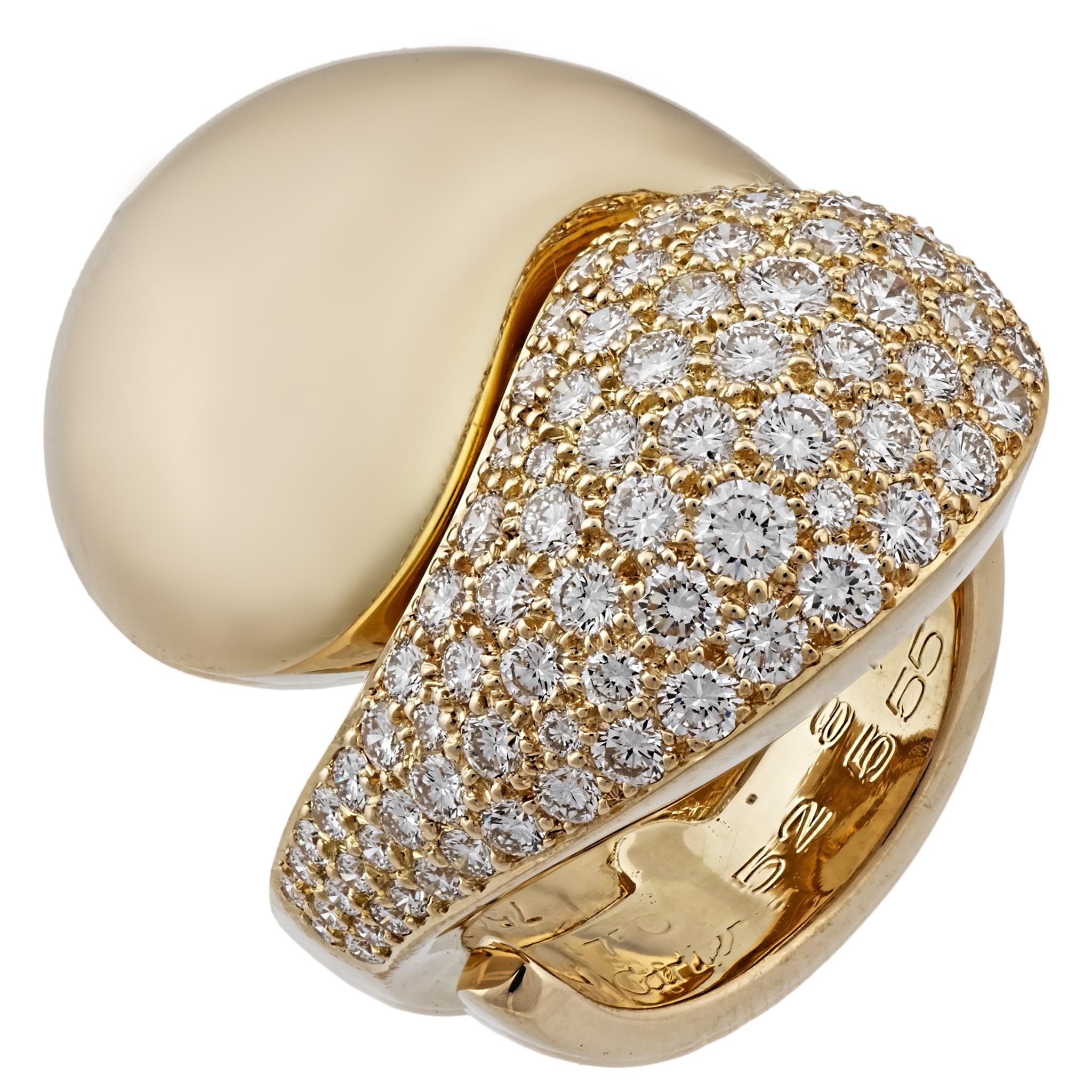 Cartier 18 Karat Yellow Gold Diamond Ring In New Condition In New York, NY