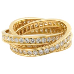 Cartier: 18 Karat Gelbgold Trinity-Ring, 1,55 Karat Diamant