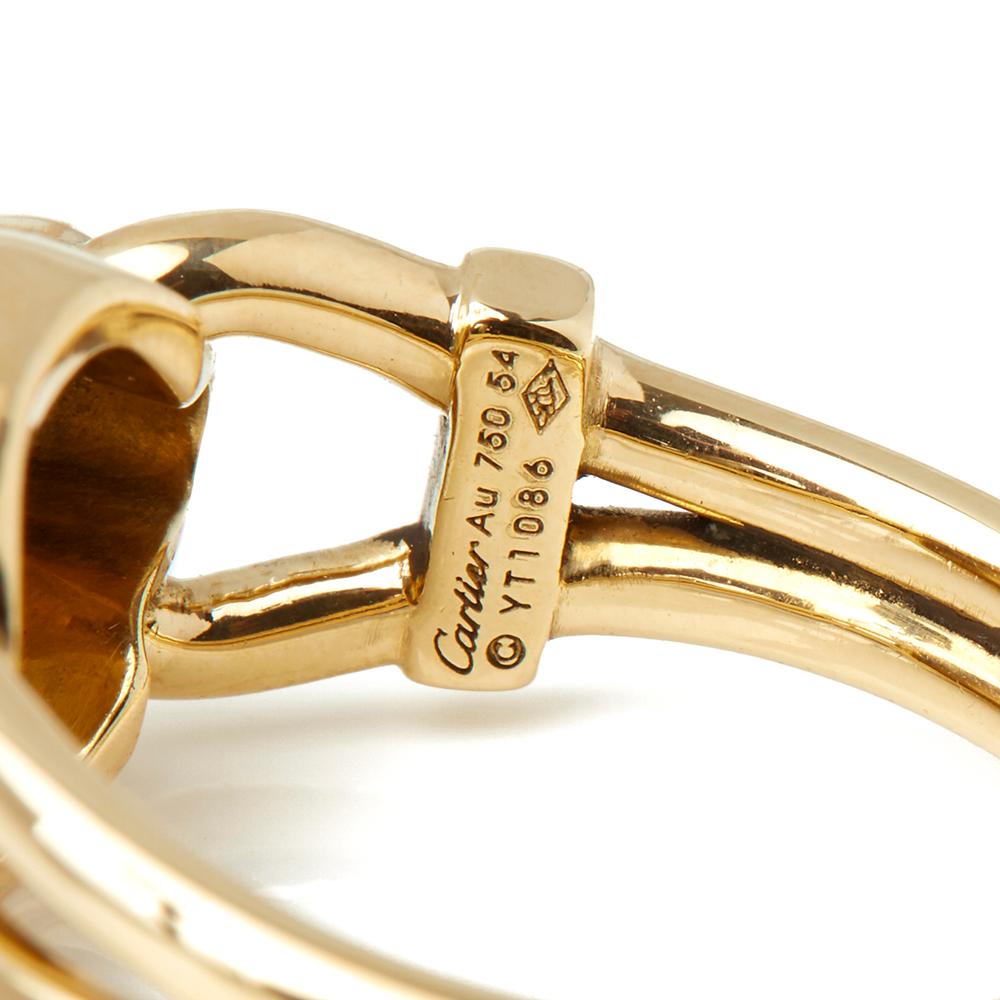 Women's Cartier 18 Karat Yellow Gold Diamond & Tsavorite Garnet Panthère Ring